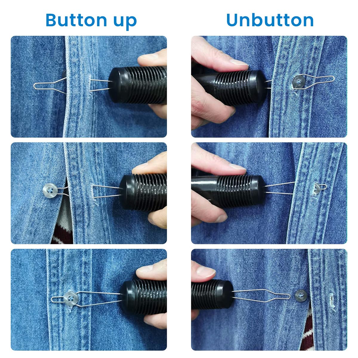 Buttoning Hook Dressing Aid 2 in 1 Button Hook and Zipper Pull Dual End Adaptive Dressing Aids Tool for Seniors, Arthritis Patients, Hand Injury Recovery