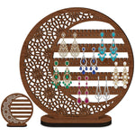 HASTHIP® Wooden Earring Display Organizer Stand Gift 10 Inch Moon Floral Goth Earrings Stud Jewelry Holder Dangle Hanging Holder Gift for Women