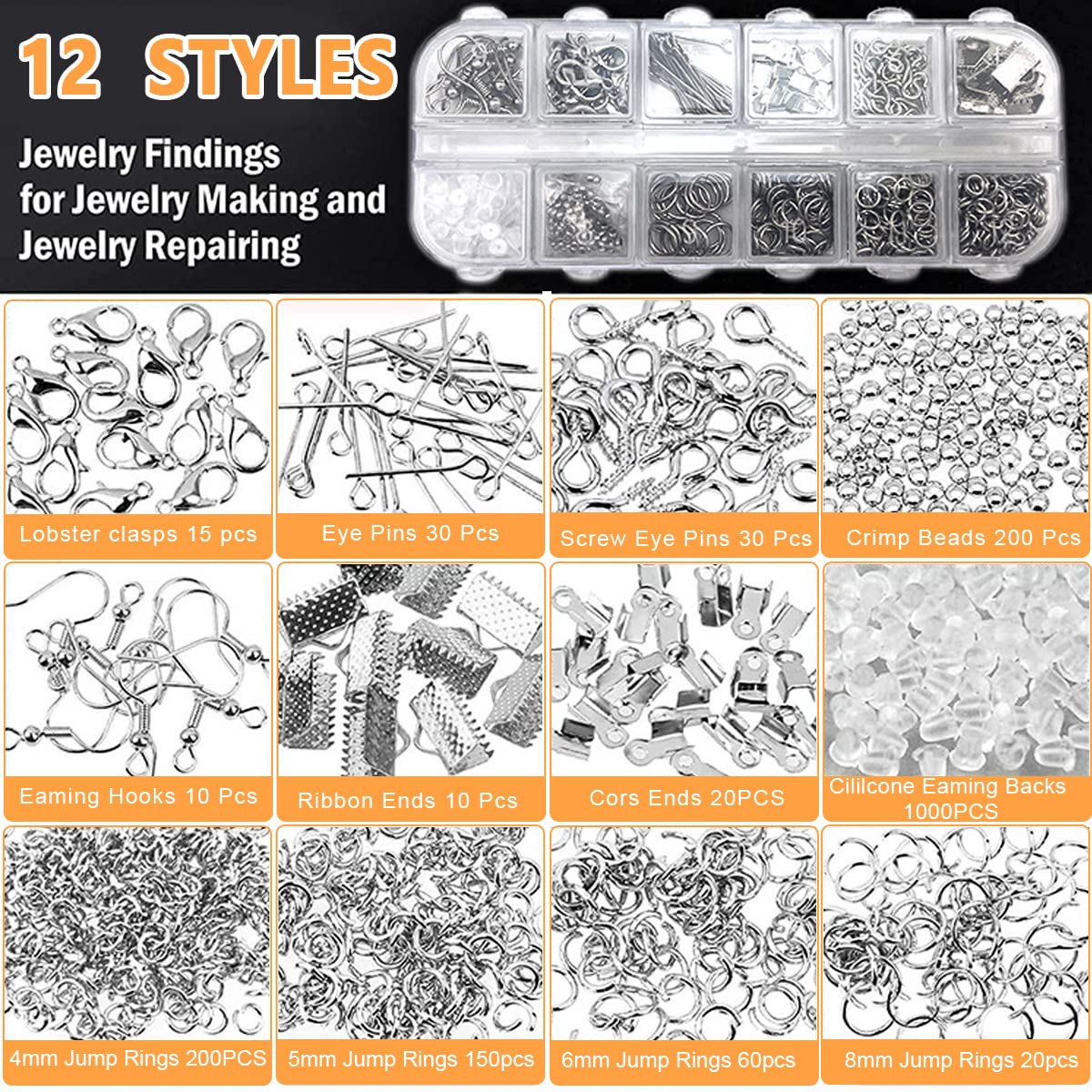 HASTHIP Jewelry Making Tools Kit for DIY Crafts with 3 Pliers and 12 Accessory Sets | Portable Case