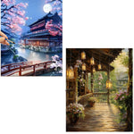 HASTHIP® Paint by Numbers Kit Combo for Adults – Landscape & Countryside Scenery, 40x50cm Canvas with Brushes & Acrylics, DIY Home Wall Decor, Crafts, Journaling, Scrapbooking, Planners
