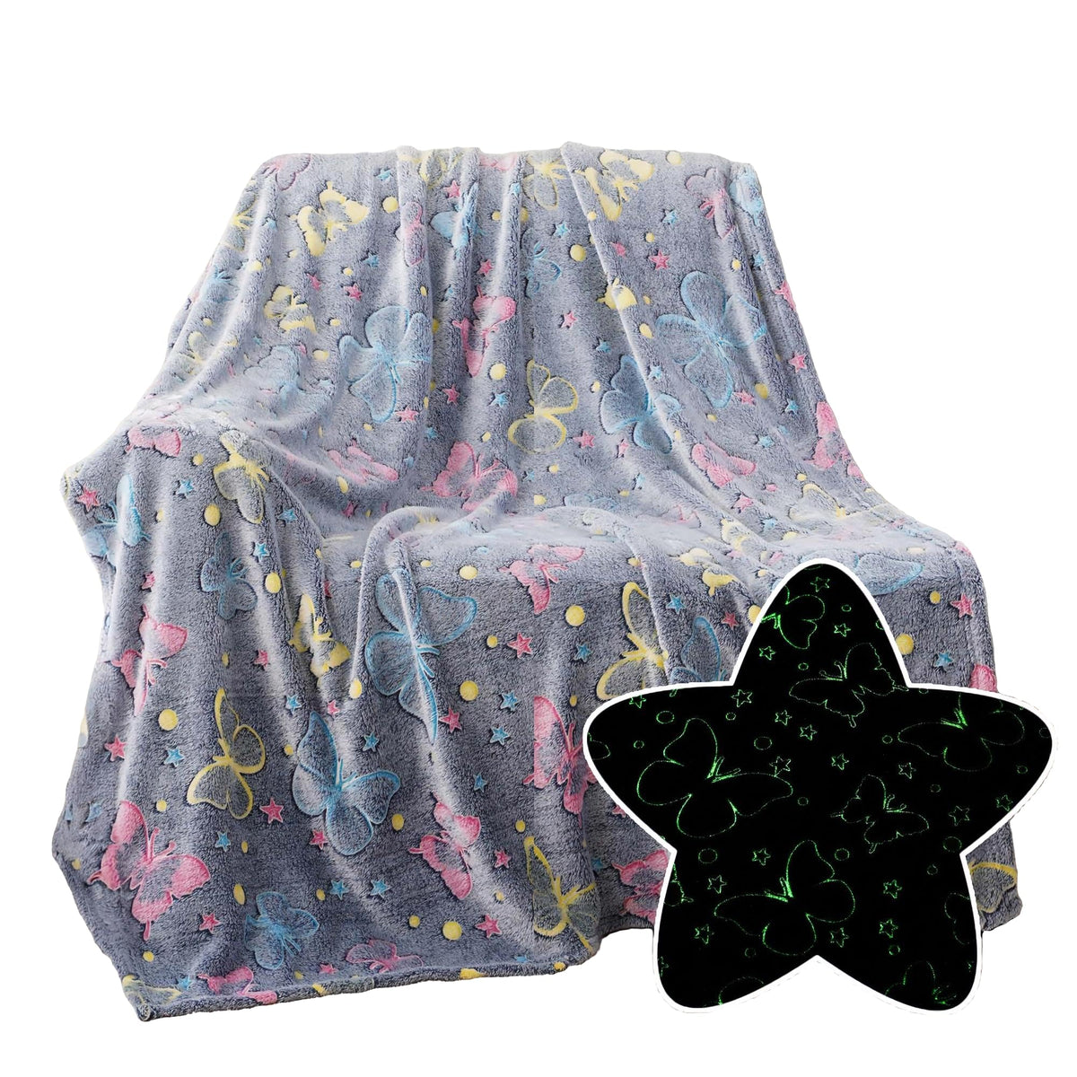 HASTHIP® Suitable birthday gift for boys, glowing soft blanket,