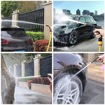 HASTHIP® High Pressure Water Spray Gun 7.2 inches Heavy Duty Metal Pressurized Sprayer Water Gun with 4 Spray Patterns Multi Purpose Water Spray Gun for Car Washing, Gardening, Watering, Irrigation