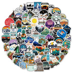 HASTHIP® 100Pcs PVC Journaling Stickers Outdoor Adventure Theme, Waterproof Scrapbooking DIY Decorative Stickers for Laptop, Water Bottle, Backpack, Skateboard