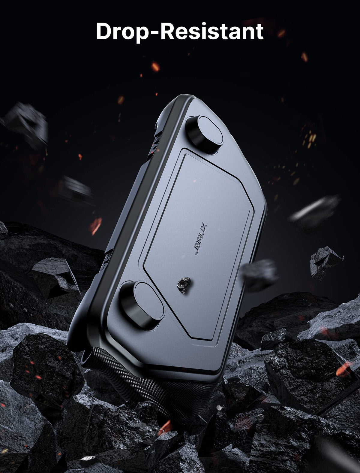 HASTHIP® JSAUX ModCase for Steam Deck, Modular Protective Case with Detachable Front Shell, PC0104 Face Cover, Adjustable Metal Kickstand, Carrying Strap, Valve Steam Deck Accessories – Basic Set,