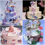 HASTHIP Cake Decoration Items Set for Birthday Cakes with 56Pcs Butterfly Toppers | Purple Decor for Girls Party