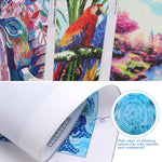 HASTHIP DIY 5D Full Drill Diamond Painting, Rhinestone Pasted Cross Stitch Blue Owl Pattern for Home Wall Decoration (Colorful Tree)