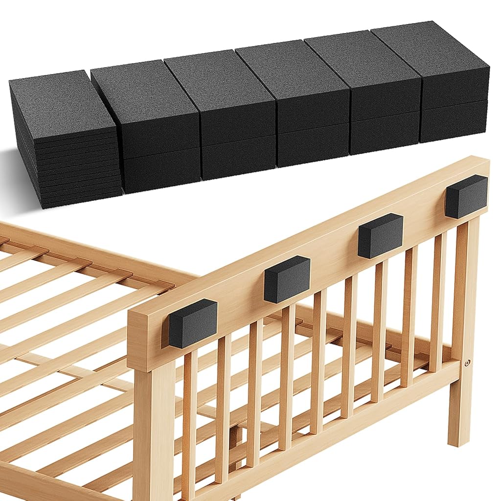 HASTHIP® 20Pcs EVA Furniture Wall Protectors, Black Headboard Stoppers for Wall, Wall Protector from Furniture, 10Pcs EVA Foam Pads+10Pcs Felt Pads Bed Bumper, Chair,Bed,Sofa,Cabinet-Black