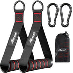 HASTHIP® Mangos de Ejercicio,Reemplazo de Asas Fitness para Pilates,Yoga Entrenamiento Fuerza Jalón en Gimnasio en Casa Compatible con Bandas Resistencia Colores Negro Rojo