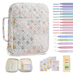 HASTHIP® Funda para Biblia Mujer Grande con Asa Resistente,Estuche Protector Acolchado con Cremallera Metálica y Diseño Floral,Porta Biblia Cristiana Correa Ajustable para Estudio y