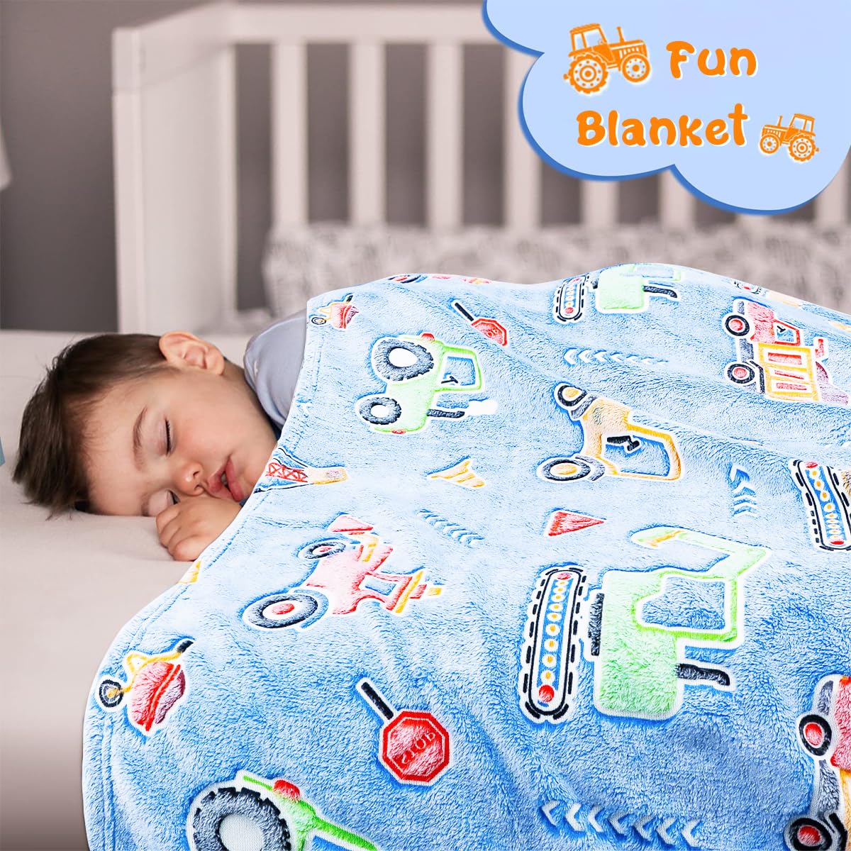 HASTHIP Glow in The Dark Blanket for Kids 200x150 cm with Soft Flannel Fleece | Cozy Cartoon Throw for Boys and Girls