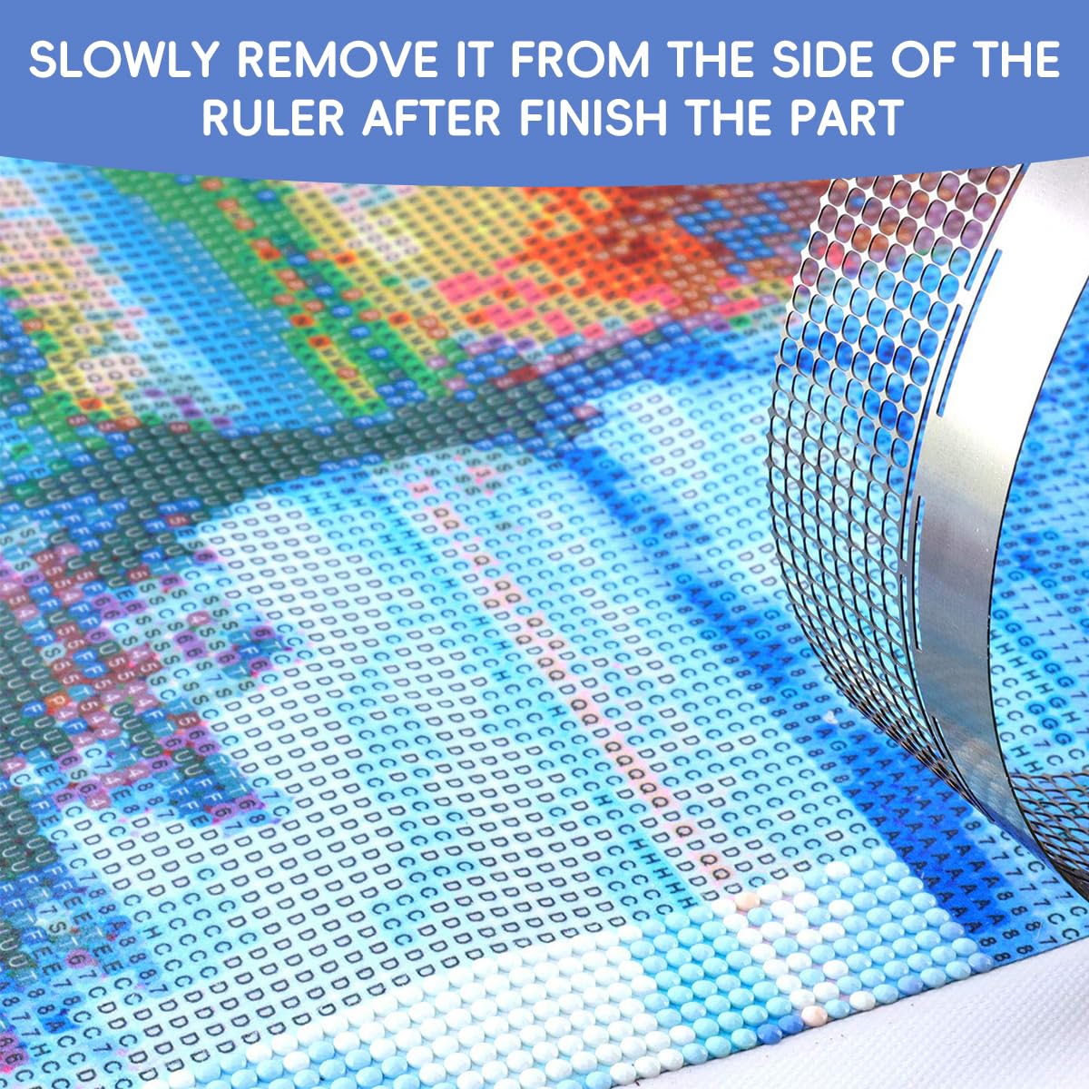 HASTHIP Diamond Painting Ruler Kit for Craft Alignment with 15cm Stainless Steel Circle & Cross Grid Rulers | Includes Scraper