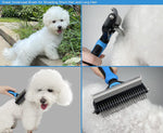 HASTHIP® Dog Brush Dogs Comb, 2 in 1 Deshedding Tool & Dematting Undercoat Rake for Mats & Tangles Removing, Dog Grooming Kit Pet Brush Great for Short to Long Hair Small Large Breed, White