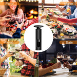 Wine Bottle Opener Corkscrew with Foil Cutter, T Shape Handle Reusable ABS Manual Wine Cork Wing Corkscrew for Home, Kitchen, Party, Restaurant, Bar - Black(No Need Charing)