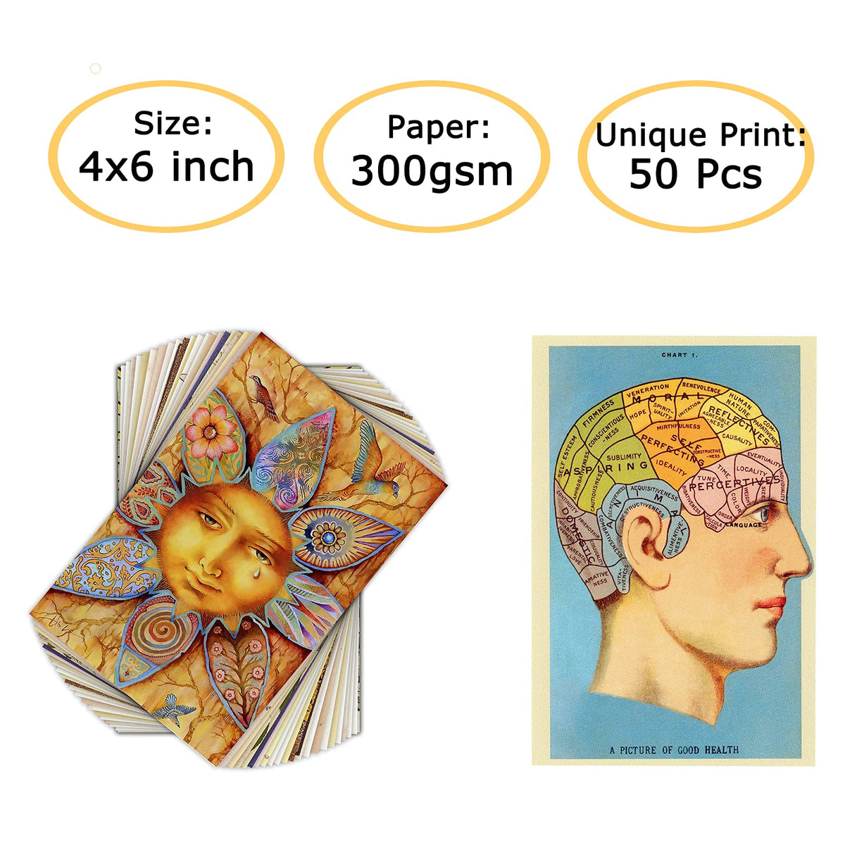 HASTHIP Wall Posters for Room Decor with 50PCS Retro Elements | 4x6in 300gsm Cardboard