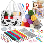HASTHIP® Kit de Ganchillo para Principiantes 88 Piezas con Agujas Ergonómicas,12 Colores de Hilo,Bolsa Almacenamiento Accesorios Tejido Crochet para Adultos y Principiantes Regalo