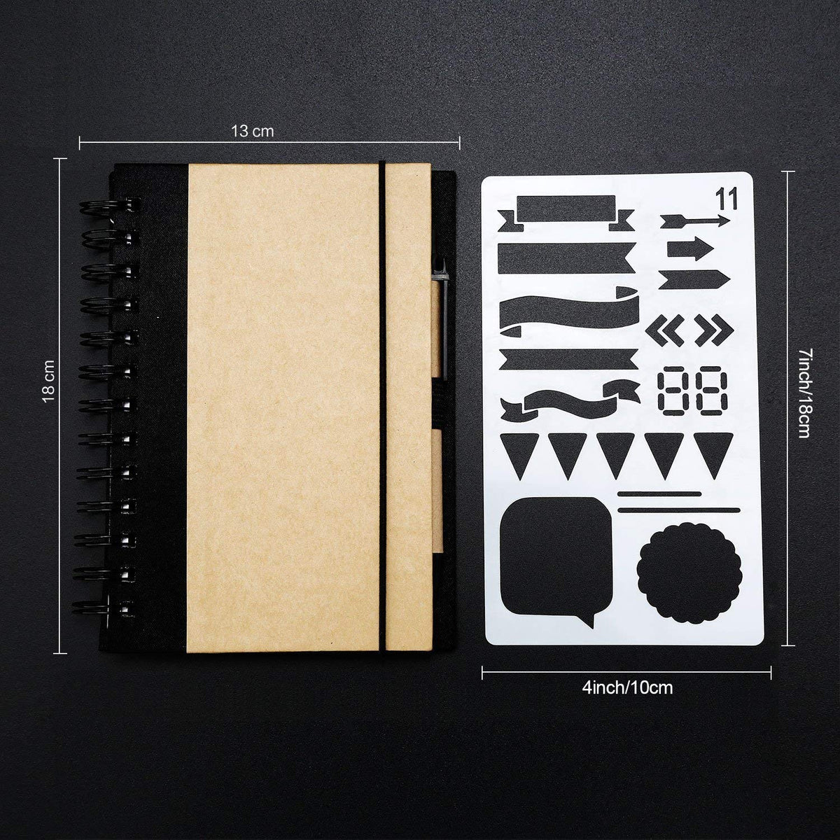 HASTHIP Journal Stencil Set for DIY Art and Scrapbook Projects with 20 PCS 4x7 in PET Templates | Safe for Kids and Adults