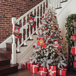 HASTHIP Christmas Stockings Set for Tree and Home Decor with 4 Designs | Santa Reindeer Snowman Style
