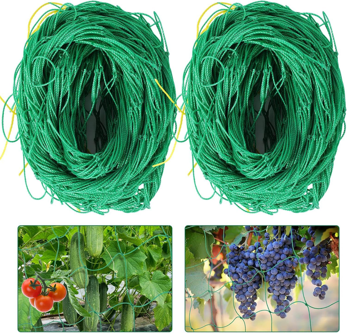 HASTHIP Trellis Netting for Climbing Plants with 18 Nylon Strands and 4x4 in Grid | 2 Pcs Set