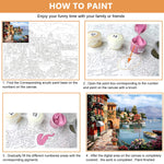 HASTHIP Paint by Numbers Kit for Adults and Kids with Brushes & Pigments 40x50cm | 3 Piece DIY Canvas Wall Art Set for Home Decoration