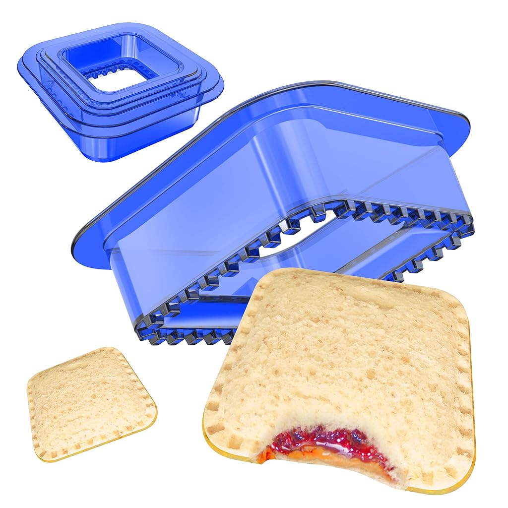 HASTHIP® Bread Sandwich Maker Mold with 2 Sizes, 2 in 1 Square Sandwich Cutter and Sealer Foodgrade Plastic Sandwich Cutter Sealer and DIY Cookie Pastries Cutter Sandwich Bread Cutter Sealer