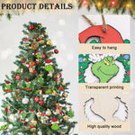 HASTHIP® 24pcs Funny Grinch Christmas Decorations Christmas Tree Wooden Hanging Ornaments Assorted Grinch -themed Christmas Tree Decorations for Home Decor Merry Grinch Mas Party Home Decoration