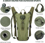 HASTHIP® Trekking Hydration Backpack, with 3L Water Bladder for Men Women Kids, Professional Waterproof Tactical Water Bag for Hiking, Biking, Running, Walking, BPA Free, Army Green