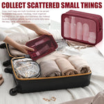 HASTHIP® Neceseres de Viaje Impermeables para Hombre y Mujer,Set de 4 Bolsas Organizadoras Malla con Cremallera,Bolso Cosmético Grande Pequeño para Maquillaje Aseo y Accesorios Color