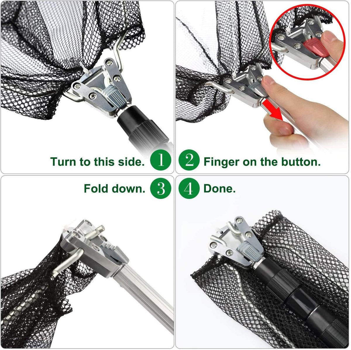 Proberos Foldable 66 inch Telescopic Portable Fishing Landing Net with Aluminum Alloy Handle Suitable for Fish Under Two Kilograms Fishing Net for Pond Fish Net with Fish Rod