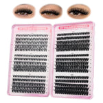 HASTHIP® Kit de Pestañas Individuales 30D+40D+50D+60D+80D+100D, 570 Piezas Extensiones de Pestañas 8-16MM, Pestañas Postizas Wispy con Banda Suave, Volumen Natural DIY para Principiantes y