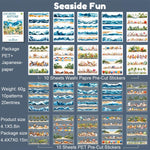 HASTHIP Stickers Set for Journals and Scrapbooking featuring 20 A5 Sheets | Beach Sea Vintage Theme