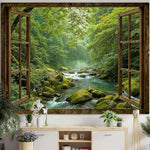 HASTHIP Window Tapestry with Landscape Print for Bedroom & Living Room