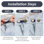 HASTHIP Jeans Waist Adjusting Buttons for Easy Fit with Silicone Strips | 6Pcs Metal Set