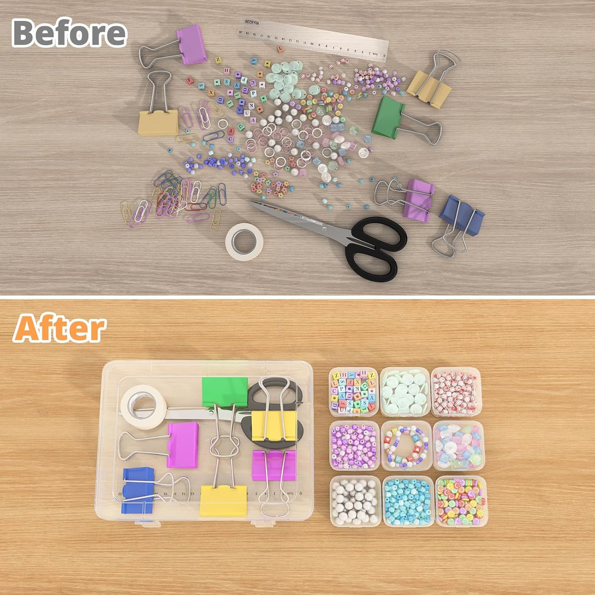 HASTHIP Jewelry Organizer Box Set for Earrings and Rings 15 Pcs with Clear Plastic Cases | Ideal for Beads and DIY Craft Storage
