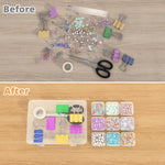 HASTHIP Jewelry Organizer Box Set for Earrings and Rings 15 Pcs with Clear Plastic Cases | Ideal for Beads and DIY Craft Storage