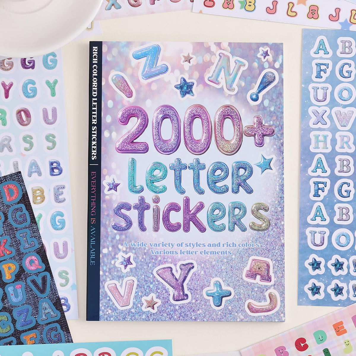 HASTHIP® 2000+ Pegatinas del Alfabeto para Diario y Scrapbooking,Letras Adhesivas Neutras y Coloridas para Manualidades,Decoración DIY Regalo Creativo Mujeres Adolescentes