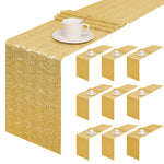 HASTHIP® 12 x 72 inches Sequin Table Runner, Glitter Gold Table Runner Supplies Holiday Celebration Event Decorations