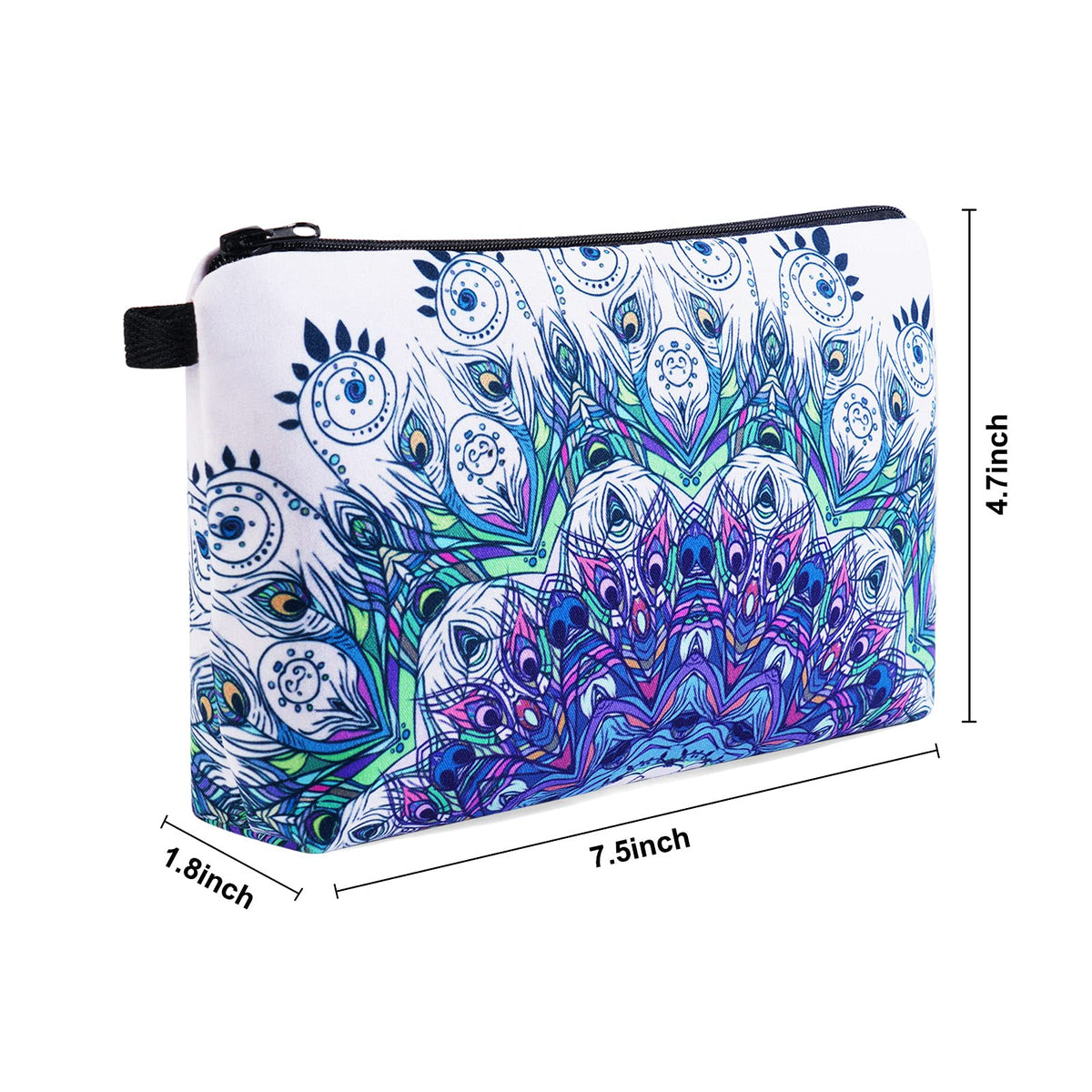 Cosmetic Bag for Women, Polyester Printed Makeup Organizer Pouch, Multipurpose Toiletry Bag, Travel Cosmetic Storage Bag, Zipper Pencil Pouch for Girls