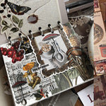 HASTHIP Journaling Kit for Scrapbooking and Bullet Journals with 346 pcs | A6 Grid Notebook and Vintage Stickers