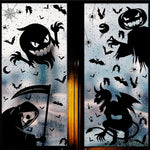 HASTHIP® Halloween Window Decals Spooky Ghost Devil Window Stickers Black Silhouette Non-Adhesive Halloween Wall Stickers Halloween Party Room Decor