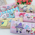 HASTHIP® 6Pcs Sanrio Pencil Pouch Cartoon Print Cinnamoroll, Kitty, Kuromi Pouch Combo Pencil Pouch for School Students PU Stationeries Pouch for Girls for School Ruturn Gifts for Kids