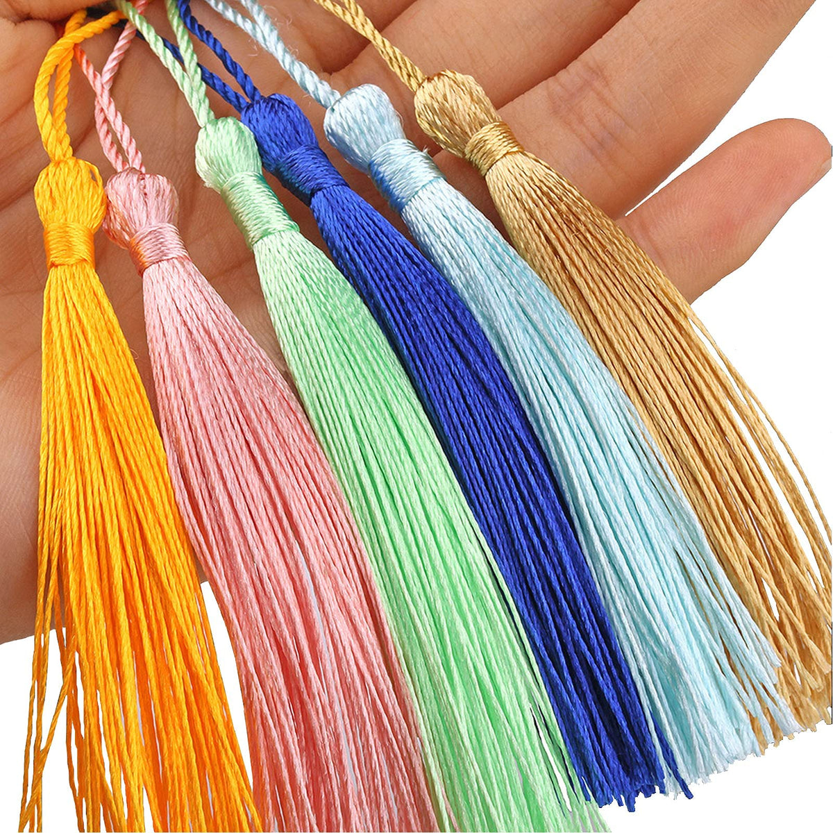 76pcs,38 Colors Handcraft Tassels with Loop for Jewelry Making Souvenir, Bookmarks, DIY Craft Accessory