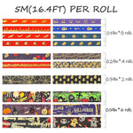 20 Roll Washi Tape Halloween Element Washi Tape Set Aesthetic Decorative Tape Washi Tape Set with Skull, Black Bat, Pumpkin Perfect for Bullet Journal, Scrapbook,Junk Journal