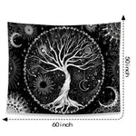 HASTHIP Tree of Life Tapestry for Bedroom featuring HD Galaxy Print and 51.2×59.1 in Size | Black and White Polyester Wall Hanging