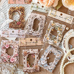 HASTHIP Scrapbook Paper for DIY Crafts featuring 60pcs Embossed Floral Frames | Vintage Lace Design