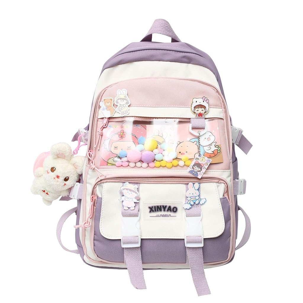 HASTHIP® Adorable backpack with cute cards and badges