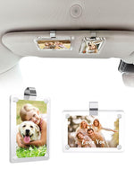 HASTHIP® 2Pcs Car Picture Holder for Visor Picture Frame for 3 Inch Photos, Car Sun Visor Photo Holder with Strong Acrylic Magnet