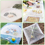 HASTHIP® Extra Large Food Cover - 2 Pack Pop-Up Mesh Food Cover Tent Umbrella Mosquito Protection Mesh Screen for Outdoors Parties Picnics BBQs, 1 Rectangle 15.7inchX23.6inch, 1 Round 27.5inch