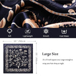 HASTHIP® Pañuelo de Satén para Mujer 35x35 Pulgadas,Suave y Ligero,Estilo Seda Pañuelo Cuadrado con Estampado Jacquard Elegante para Cabello Cuello o Bolsos Regalo Sofisticado Damas
