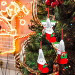 HASTHIP Christmas Stockings for Xmas Tree Hanging Decor 12Pcs 5x6 cm with Drawstring Mesh Liner