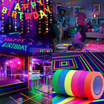 Hasthip Glow Tape for Party and DIY Crafts with Self Adhesive Cotton Fabric | 6 Colors 0.6 in x 16.5 ft